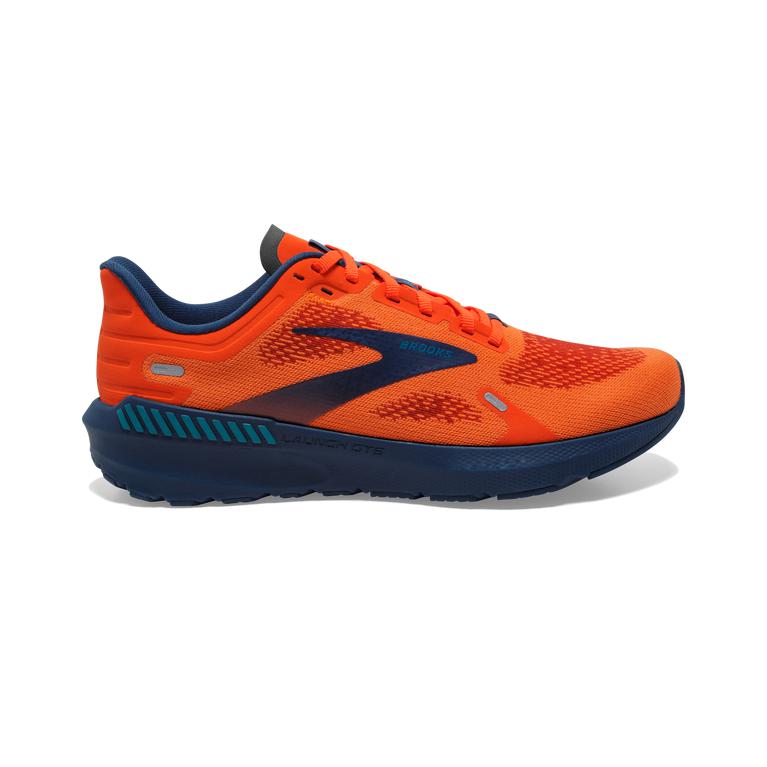 Brooks Launch GTS 9 Lightweight-Supportive Men's Road Running Shoes - Flame/Titan/Crystal Teal/Orang